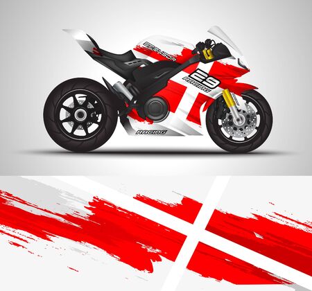Motorcycle wrap decal and vinyl sticker design.のイラスト素材
