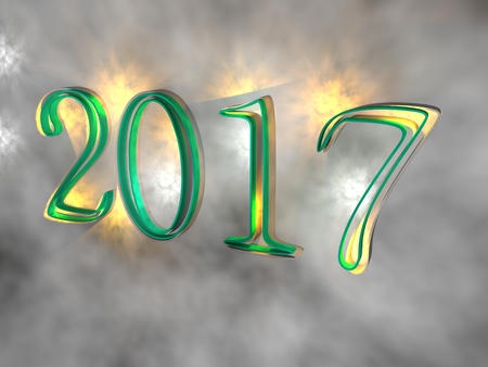 conceptual new year design illustration for 2017,3dの写真素材