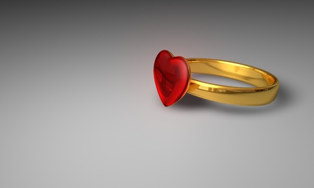Three-dimensional heart ringの写真素材