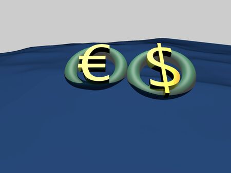 Economy the euro currency fluctuation issueの写真素材