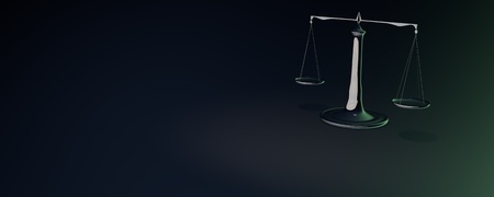 3d illustration of justice scalesの写真素材