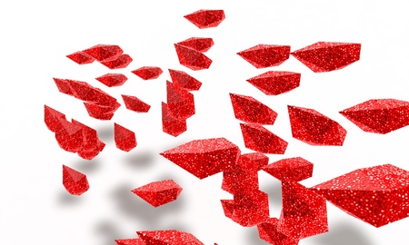 3d render abstract red objects