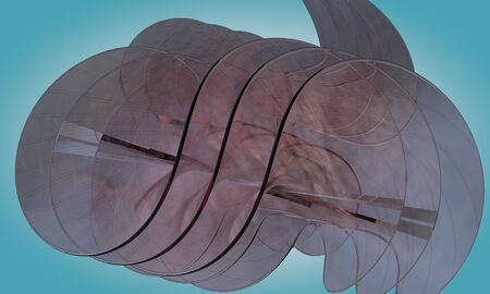 3d render abstract red glass objeckt