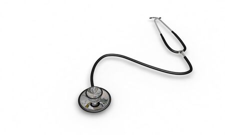 Doctor Stethoscope on white background, 3d render, workingの写真素材