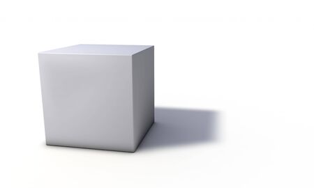 Cube model, isolated on the white 3d render workingの写真素材