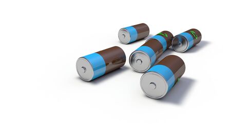 Background of Battery recycling models, 3d render