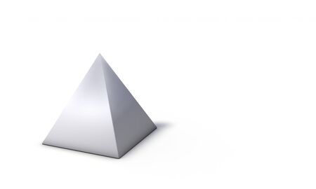 Pyramid model, isolated on the white 3d render working