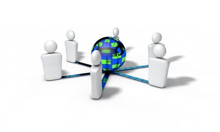 Internet network concept, 3d render working
