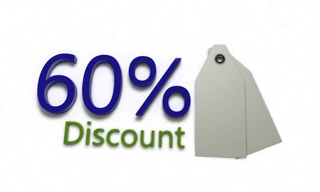 Discount 60 on white , 3d render working