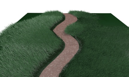 Make your own path concept, 3d render workingの写真素材