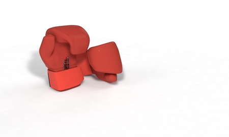Boxing gloves on the white, 3d renderの写真素材