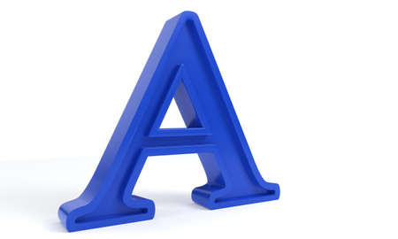 Blue letter A, 3d renderの写真素材