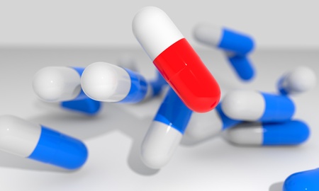 Selected Pills concept, 3d rendersの写真素材