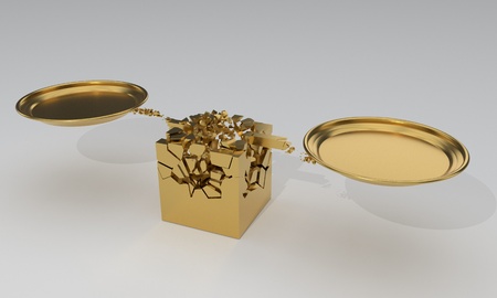 Fracture scales balance, 3d renderの写真素材