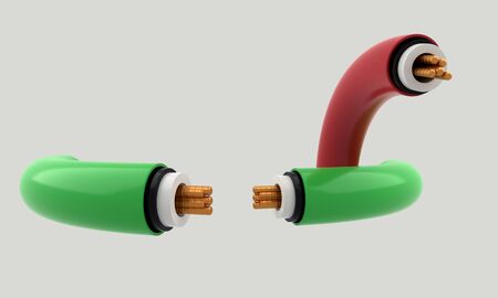 Electric cable of background, 3d renderの写真素材