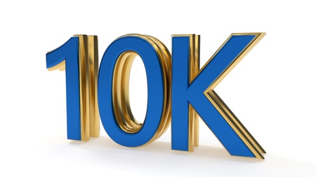 10K symbols gold writing background work, 3d rendering