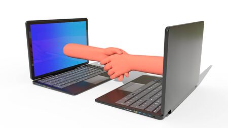 Online deal concept, 3d renderの写真素材