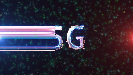 5G arc reactor and particle appearance with introの写真素材