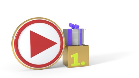 Video boilers winning concept background, 3d render
