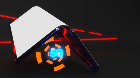 Folding Phone of background, 3d rendering