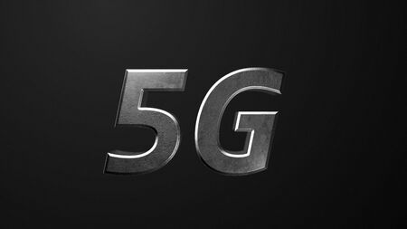 Crossfire Effects 5G on dark backgorund, 3D Rendering
