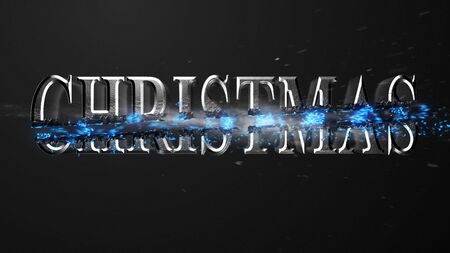 Crossfire Effects Christmas on dark backgorund, 3D Rendering