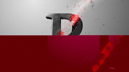 Crossfire Effects alphabet on dark backgorund, 3D Renderingの写真素材