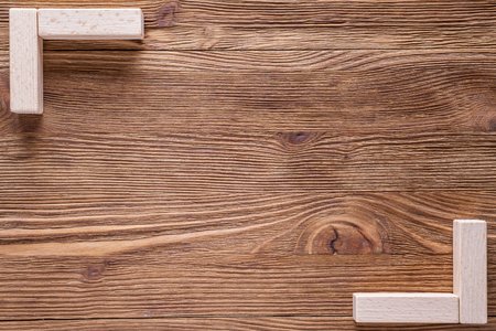 Brown rustic wooden background, top view.の写真素材