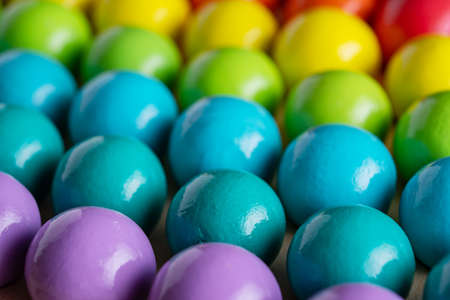 Creative wooden rainbow background, clouse-upの写真素材