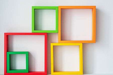 Abstract background with colorful squares. colorful square blank background