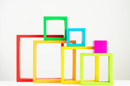 Abstract background with colorful squares. colorful square blank background