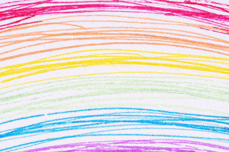 Colorful crayon on paper texture. Abstract background for design.の写真素材