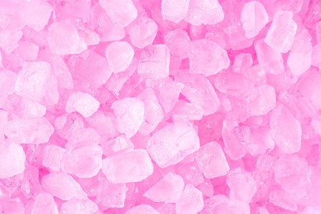 Pink bath salt, macro background. Beauty treatmentの写真素材