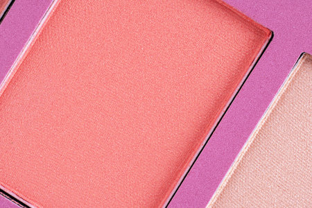 Pressed eyeshadow or blush texture. Macro shiny cosmetic makeup productの写真素材