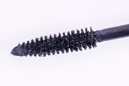 Black mascara applicator brush, fashion beauty concept.の写真素材