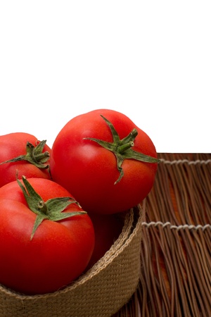 Tomatoes isolated on white の写真素材