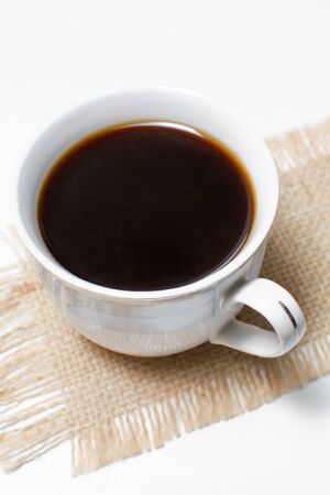 Cup of coffee on white background の写真素材