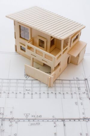Architecture model house showing building structure の写真素材