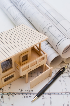 3D isometric view the cut residential houseの写真素材