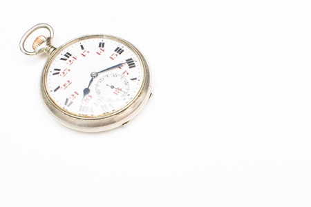 old pocket watch on white background の写真素材
