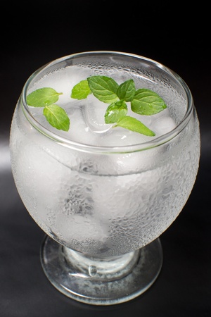 Mojito cocktail on black backgroundの写真素材
