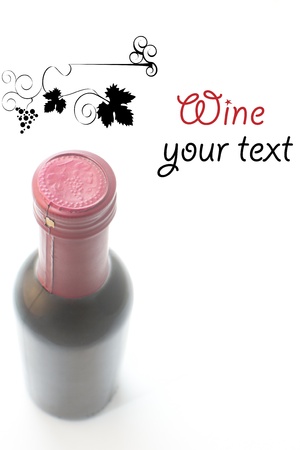 bottle of wine isolated on white background の写真素材