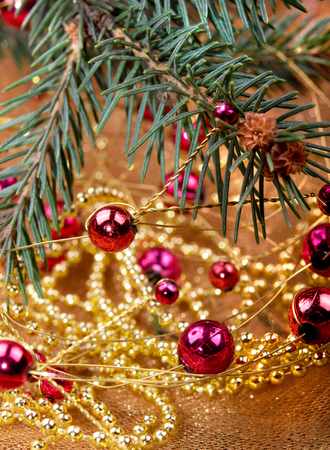 Christmas decoration on abstract backgroundの写真素材