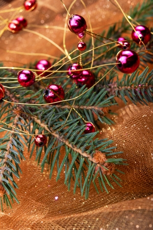 Christmas decoration on abstract backgroundの写真素材