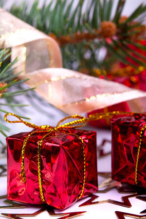 Christmas decoration on abstract backgroundの写真素材