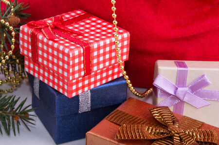 Christmas gift boxesの写真素材