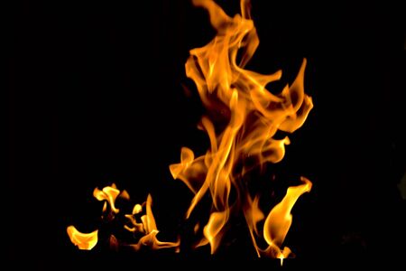 fire flames in black background