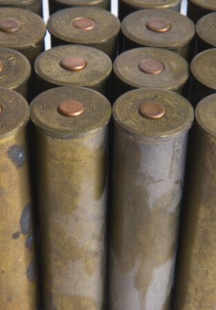 Background of old cartridges for shotgun