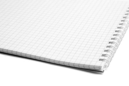 Open notebook on white ground