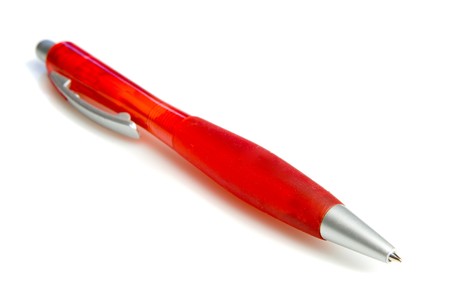 Red pen on white groundの写真素材